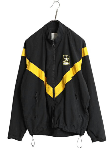14年製 米軍実物 US ARMY ナイロン トレーニング ジャケット MEDIUM SHORT 古着 ミリタリー 軍物 APFU ジャンパー アーミー ブルゾン 黒