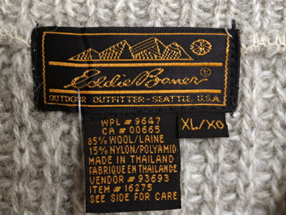 デッドストック 90s エディーバウアー ショールカラー ウール ニット セーター メンズ XL 新品 オールド Eddie Bauer 黒タグ 大きいサイズ