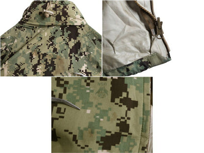 17年製 米軍実物 US NAVY デジタル ウッドランドカモ 迷彩 ゴアテックス ジャケット MEDIUM LONG / AOR2 ECWCS ミリタリー ブルゾン NWU
