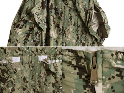 17年製 米軍実物 US NAVY デジタル ウッドランドカモ 迷彩 ゴアテックス ジャケット MEDIUM LONG / AOR2 ECWCS ミリタリー ブルゾン NWU