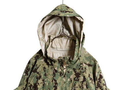 17年製 米軍実物 US NAVY デジタル ウッドランドカモ 迷彩 ゴアテックス ジャケット MEDIUM LONG / AOR2 ECWCS ミリタリー ブルゾン NWU