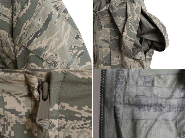 16年製 米軍実物 APECS デジタル タイガーカモ 迷彩 ゴアテックス ジャケット X-SMALL SHORT 古着 軍物 ミリタリー USAF ABU エアフォース