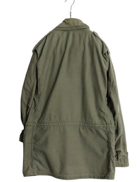 80s ALPHA 社製 米軍実物 US ARMY M-65 フィールド ジャケット MEDIUM REGULAR 古着 ミリタリー ヴィンテージ 3rd アルミジップ 軍物 M65