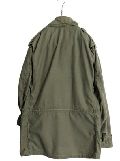 80s ALPHA 社製 米軍実物 US ARMY M-65 フィールド ジャケット MEDIUM REGULAR 古着 ミリタリー ヴィンテージ 3rd アルミジップ 軍物 M65
