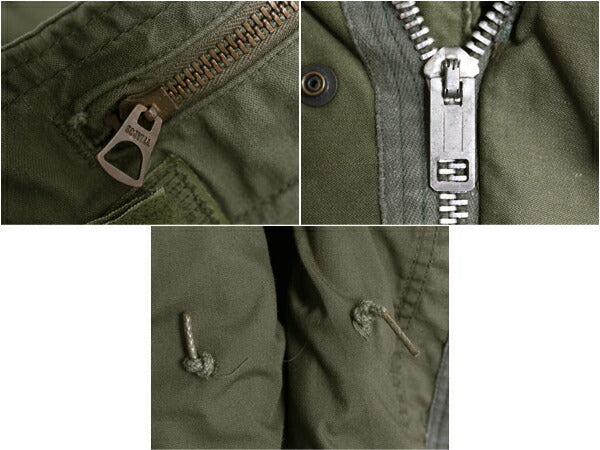 80s ALPHA 社製 米軍実物 US ARMY M-65 フィールド ジャケット MEDIUM REGULAR 古着 ミリタリー ヴィンテージ 3rd アルミジップ 軍物 M65