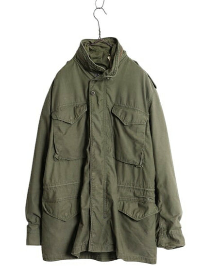 80s ALPHA 社製 米軍実物 US ARMY M-65 フィールド ジャケット MEDIUM REGULAR 古着 ミリタリー ヴィンテージ 3rd アルミジップ 軍物 M65