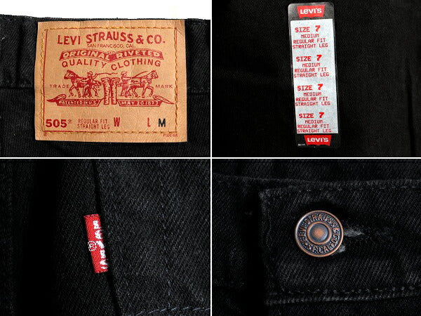 タグ付き 新品 デッドストック 90s USA製 Levis 505 ブラック デニム パンツ レディース S 程/ リーバイス ジーンズ ジーパン ストレート g
