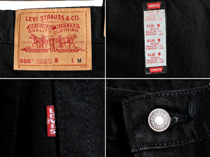 タグ付き 新品 デッドストック 90s USA製 Levis 505 ブラック デニム パンツ レディース S 程/ リーバイス ジーンズ ジーパン ストレート H
