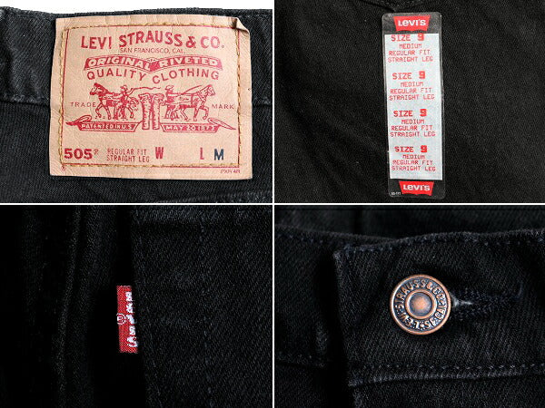 タグ付き 新品 デッドストック 90s USA製 Levis 505 ブラック デニム パンツ レディース S 程/ リーバイス ジーンズ ジーパン ストレート J