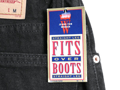タグ付き 新品 デッドストック 90s USA製 Levis 505 ブラック デニム パンツ レディース S 程/ リーバイス ジーンズ ジーパン ストレート J