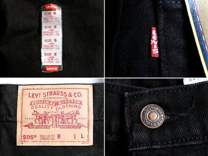 タグ付き 新品 デッドストック 90s USA製 Levis 505 ブラック デニム パンツ レディース S 程/ リーバイス ジーンズ ジーパン ストレート M