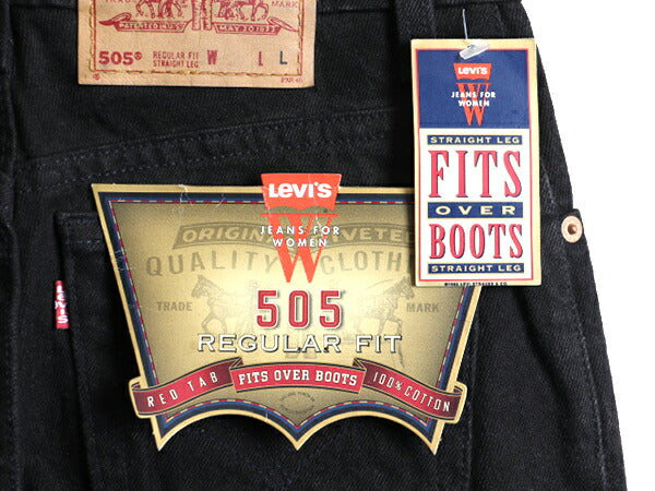 タグ付き 新品 デッドストック 90s USA製 Levis 505 ブラック デニム パンツ レディース S 程/ リーバイス ジーンズ ジーパン ストレート M