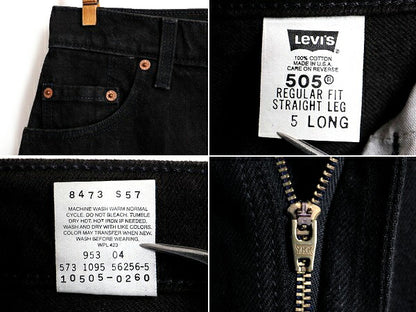 タグ付き 新品 デッドストック 90s USA製 Levis 505 ブラック デニム パンツ レディース S 程/ リーバイス ジーンズ ジーパン ストレート N