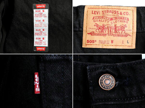 タグ付き 新品 デッドストック 90s USA製 Levis 505 ブラック デニム パンツ レディース S 程/ リーバイス ジーンズ ジーパン ストレート N