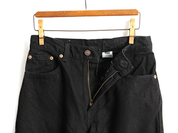 タグ付き 新品 デッドストック 90s USA製 Levis 505 ブラック デニム パンツ レディース S 程/ リーバイス ジーンズ ジーパン ストレート P