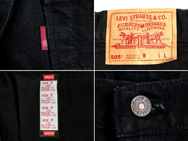 タグ付き 新品 デッドストック 90s USA製 Levis 505 ブラック デニム パンツ レディース S 程/ リーバイス ジーンズ ジーパン ストレート P