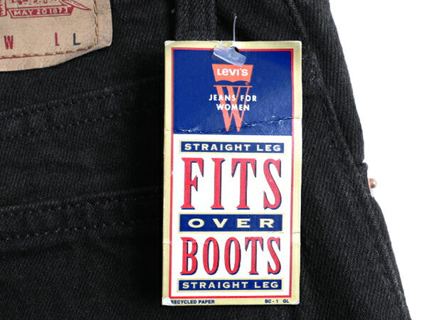 タグ付き 新品 デッドストック 90s USA製 Levis 505 ブラック デニム パンツ レディース S 程/ リーバイス ジーンズ ジーパン ストレート P