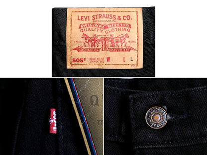 タグ付き 新品 デッドストック 90s USA製 Levis 505 ブラック デニム パンツ レディース S 程/ リーバイス ジーンズ ジーパン ストレート Q