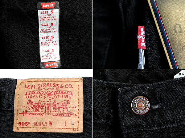 タグ付き 新品 デッドストック 90s USA製 Levis 505 ブラック デニム パンツ レディース S 程/ リーバイス ジーンズ ジーパン ストレート U