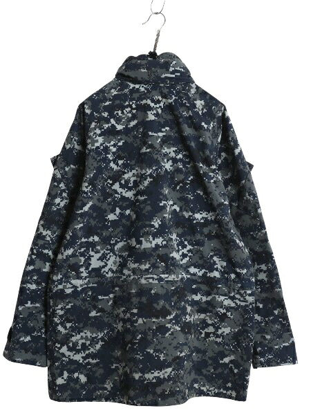 米軍実物 USN ネイビー デジタルカモ TYPE1 迷彩 ゴアテックス ジャケット MEDIUM LONG 14年製 NAVY NWU ミリタリー マンパ パーカー 軍物