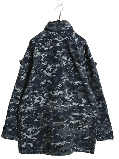 米軍実物 USN ネイビー デジタルカモ TYPE1 迷彩 ゴアテックス ジャケット MEDIUM LONG 14年製 NAVY NWU ミリタリー マンパ パーカー 軍物