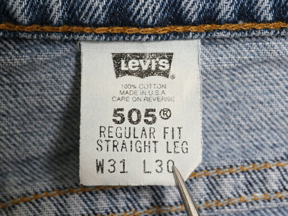 90s USA製 リーバイス 505 デニム パンツ メンズ 31 30 / 古着 オールド ジーンズ ジーパン スリム ストレート テーパード ボトムス ブルー