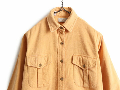 60s 70s 筆記体タグ エルエルビーン コットン シャモア クロス 長袖 シャツ レディース S 程 ヴィンテージ ネルシャツ LLBEAN フランネル
