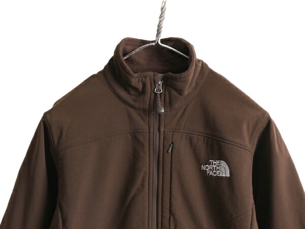 US企画 ノースフェイス APEX ソフトシェル ジャケット レディース S アウトドア The North Face ストレッチ エイペックス 裏 フリース 茶