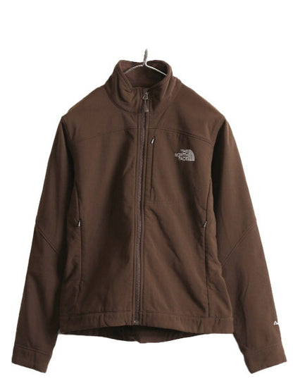US企画 ノースフェイス APEX ソフトシェル ジャケット レディース S アウトドア The North Face ストレッチ エイペックス 裏 フリース 茶
