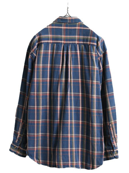 90s ドッカーズ リーバイス チェック 長袖 シャツ メンズ L / 古着 90年代 オールド LEVIS DOCKERS ヘビーウェイト コットン ポケット付き