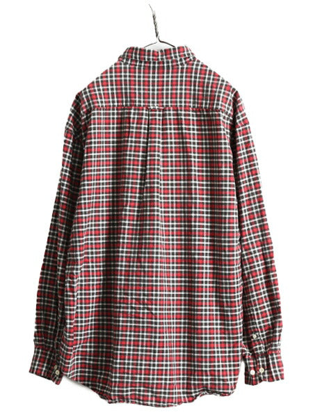 90s OLD GAP チェック 長袖 シャツ メンズ XL 古着 90年代 オールド ギャップ コットン 旧タグ 大きいサイズ 紺タグ 青タグ ポケット付き