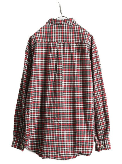 90s OLD GAP チェック 長袖 シャツ メンズ XL 古着 90年代 オールド ギャップ コットン 旧タグ 大きいサイズ 紺タグ 青タグ ポケット付き