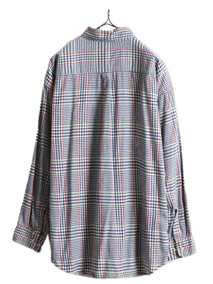 80s ST JOHN'S BAY チェック 長袖 ボタンダウン シャツ メンズ XL 古着 80年代 ヴィンテージ セントジョンズベイ JCペニー ポケット付き BD