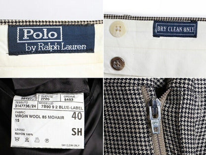 セットアップ イタリア製 90s ■ POLO ポロ ラルフローレン サマー ウール テーラード ジャケット ( 40 メンズ M L 程) ブレザー 千鳥格子
