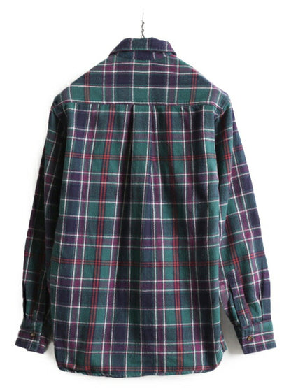 80s 90s エルエルビーン チェック 長袖 ヘビー フランネル シャツ メンズ XS / 古着 LLBEAN オールド ヴィンテージ  LLビーン ネルシャツ