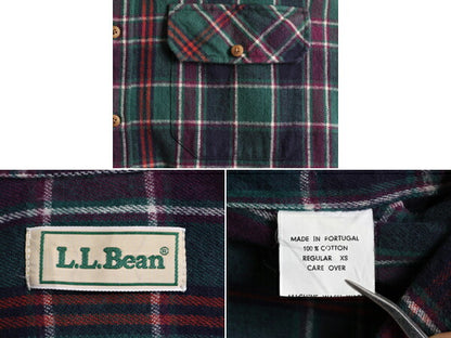 80s 90s エルエルビーン チェック 長袖 ヘビー フランネル シャツ メンズ XS / 古着 LLBEAN オールド ヴィンテージ  LLビーン ネルシャツ
