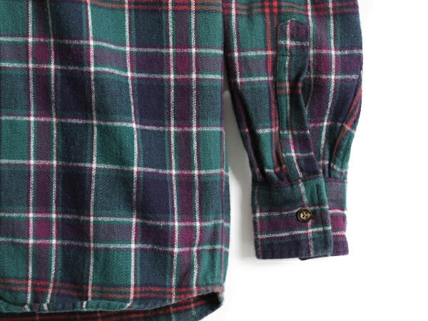 80s 90s エルエルビーン チェック 長袖 ヘビー フランネル シャツ メンズ XS / 古着 LLBEAN オールド ヴィンテージ  LLビーン ネルシャツ