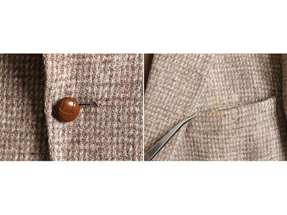 80s USA製 STAFFORD ハリスツイード テーラード ジャケット メンズ XL程 ブレザー 80年代 ヴィンテージ ウール ツイード JCPENNY JCペニー