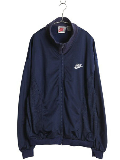 90s ナイキ フルジップ トラック ジャケット メンズ XL オールド 初期 銀タグ ジャージ ジャンパー スウッシュ メッシュ 切替 大きいサイズ