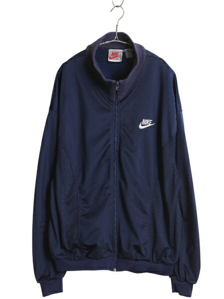 90s ナイキ フルジップ トラック ジャケット メンズ XL オールド 初期 銀タグ ジャージ ジャンパー スウッシュ メッシュ 切替 大きいサイズ
