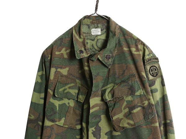 60s 米軍実物 US ARMY ジャングルファティーグ ジャケット MEDIUM REGULAR 69年製 ヴィンテージ ERDL グリーンリーフ カモ 迷彩 軍物