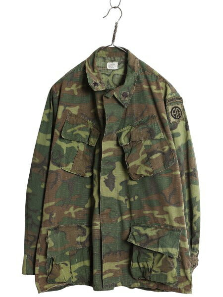60s 米軍実物 US ARMY ジャングルファティーグ ジャケット MEDIUM REGULAR 69年製 ヴィンテージ ERDL グリーンリーフ カモ 迷彩 軍物
