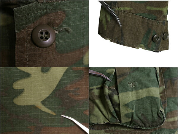 60s 米軍実物 US ARMY ジャングルファティーグ ジャケット MEDIUM REGULAR 69年製 ヴィンテージ ERDL グリーンリーフ カモ 迷彩 軍物