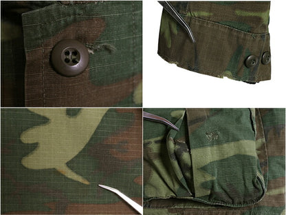 60s 米軍実物 US ARMY ジャングルファティーグ ジャケット MEDIUM REGULAR 69年製 ヴィンテージ ERDL グリーンリーフ カモ 迷彩 軍物