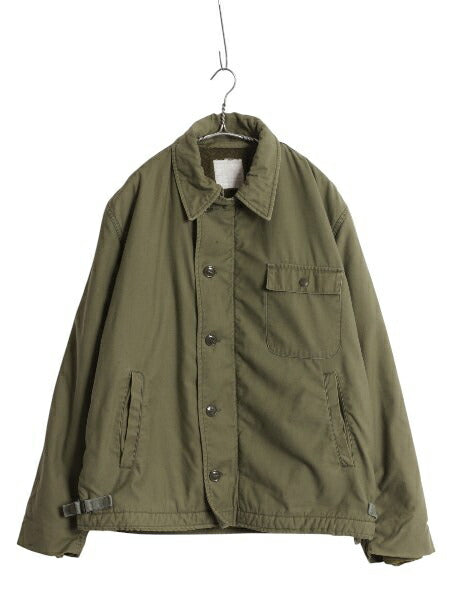 70s 米軍実物 USN ネイビー A-2 デッキ ジャケット メンズ L / 74年製 ヴィンテージ NAVY ミリタリー 軍物 裏ボア ライナー付き ブルゾン