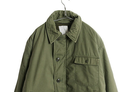 70s 米軍実物 USN ネイビー A-2 デッキ ジャケット メンズ L / 74年製 ヴィンテージ NAVY ミリタリー 軍物 裏ボア ライナー付き ブルゾン