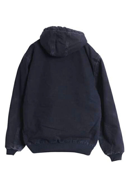 US企画 カーハート アクティブ ジャケット メンズ M / 古着 CARHARTT ダック パーカー 中綿 キルティング ライナー フルジップ ネイビー