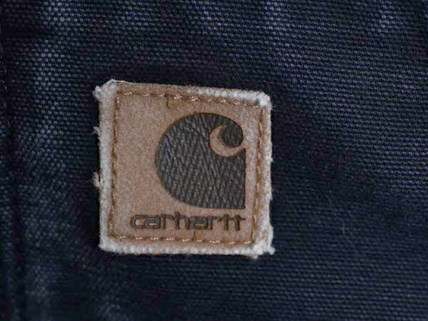 US企画 カーハート アクティブ ジャケット メンズ M / 古着 CARHARTT ダック パーカー 中綿 キルティング ライナー フルジップ ネイビー