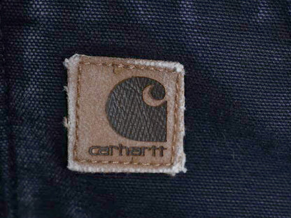 US企画 カーハート アクティブ ジャケット メンズ M / 古着 CARHARTT ダック パーカー 中綿 キルティング ライナー フルジップ ネイビー
