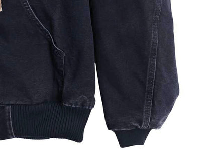 US企画 カーハート アクティブ ジャケット メンズ M / 古着 CARHARTT ダック パーカー 中綿 キルティング ライナー フルジップ ネイビー